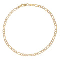 Pulsera Italiana Figaro Pave De 10 Quilates 3.2mm, 21.5 Cm