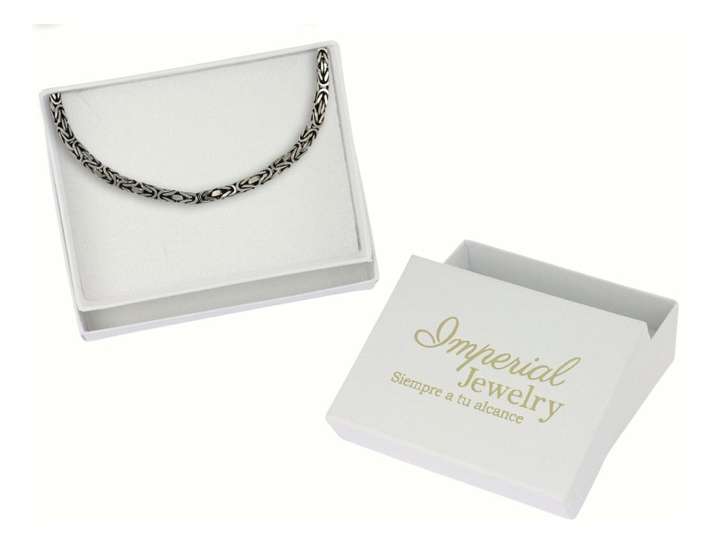 Pulsera De Plata 925 Bizantino 20cm Calibre 2.6 Mm Italiana