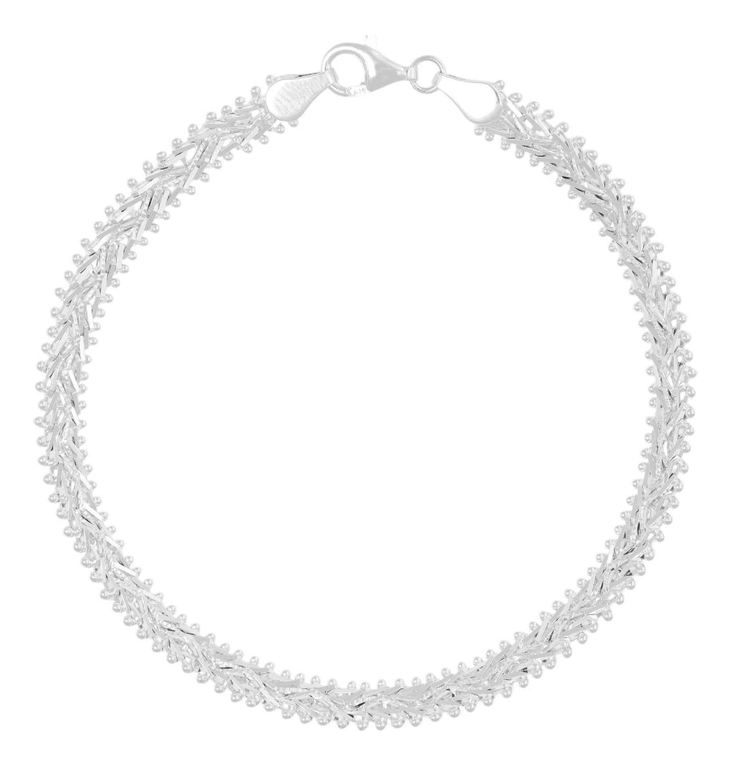 Pulsera De Plata 925 Armado A Mano Estilo Petatillo 18 Cm