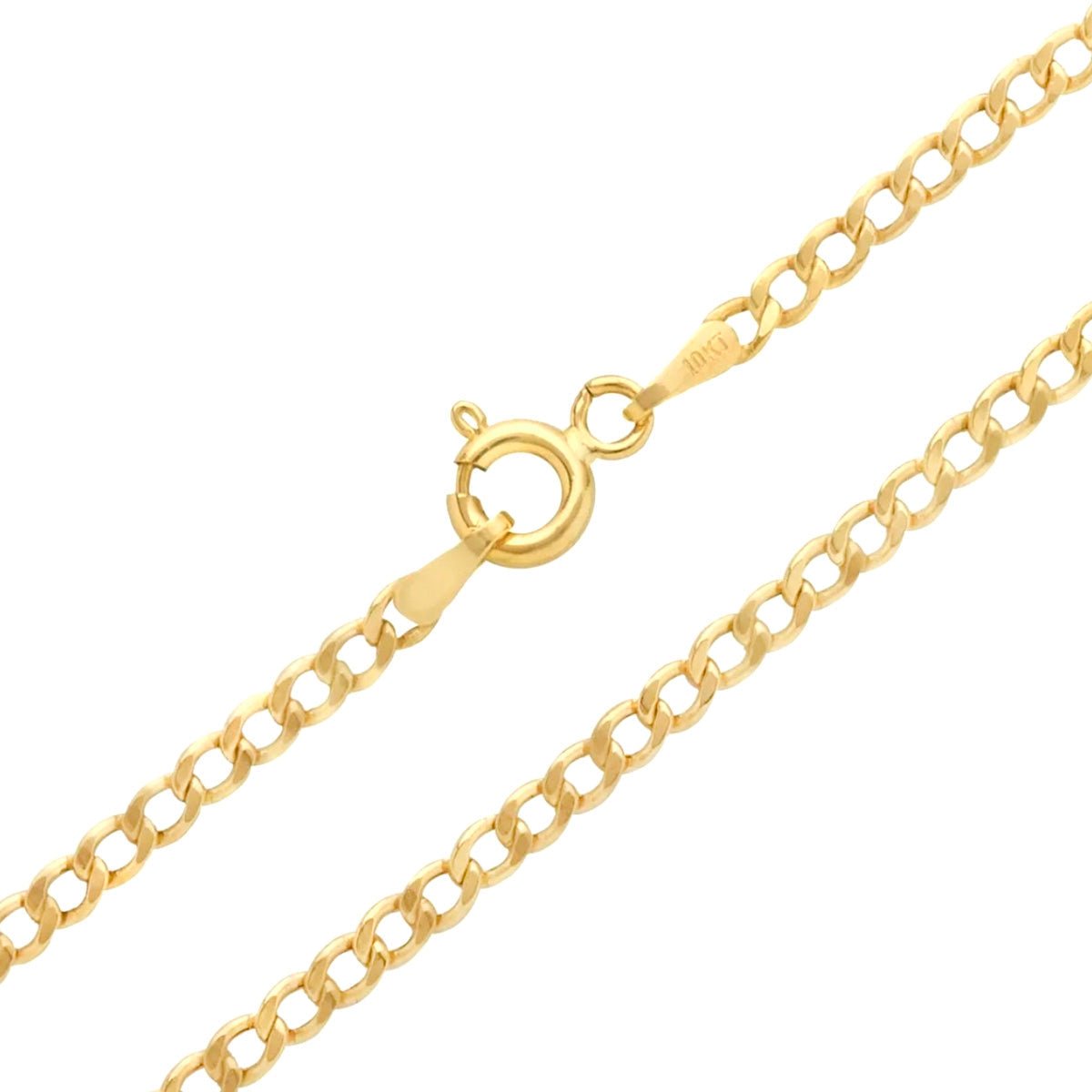 Cadena Italiana De 10k, Estilo Cubana de Calibre 2mm