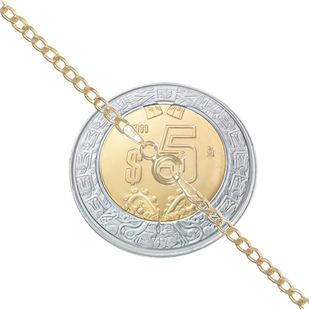 Cadena Italiana De 10k, Estilo Cubana de Calibre 2mm