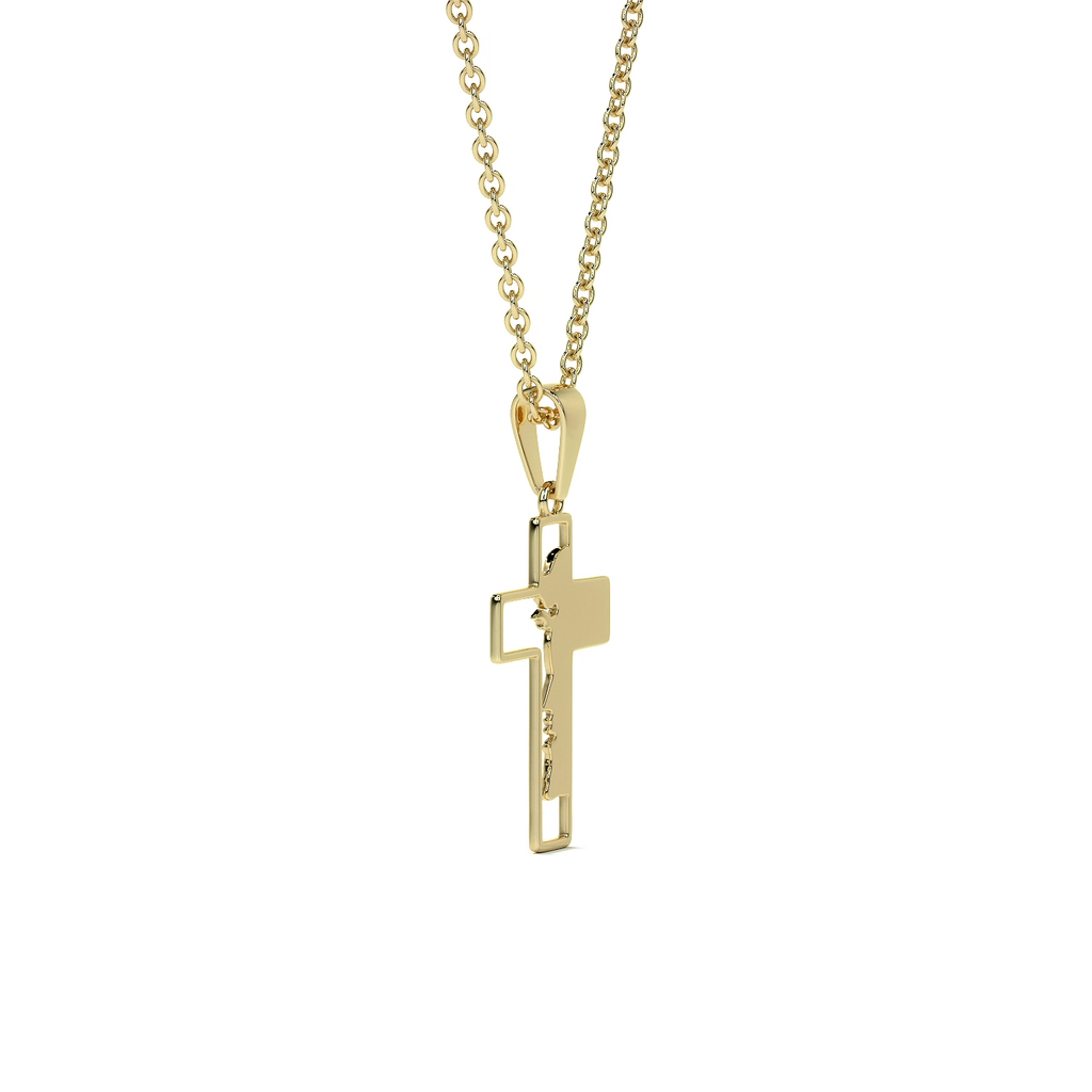 Collar de Cruz de Oro 10K con Rostro de Cristo