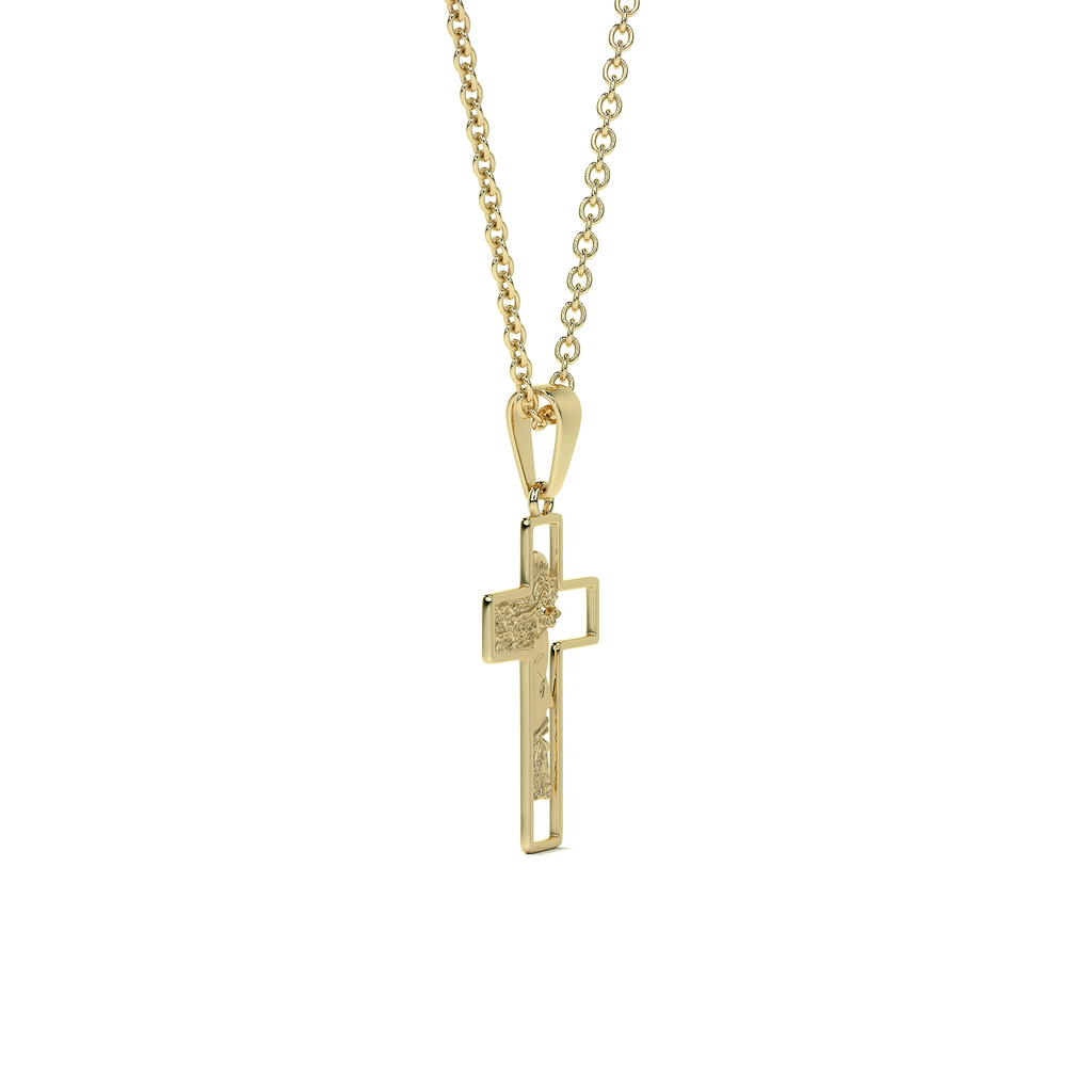 Collar de Cruz de Oro 10K con Rostro de Cristo