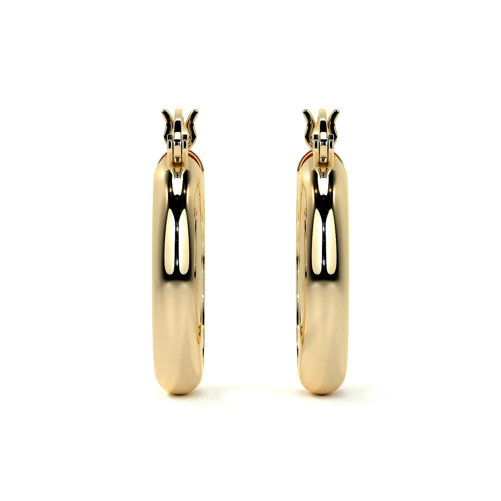 Arracada De Oro De 10k Lisa De 20 mm