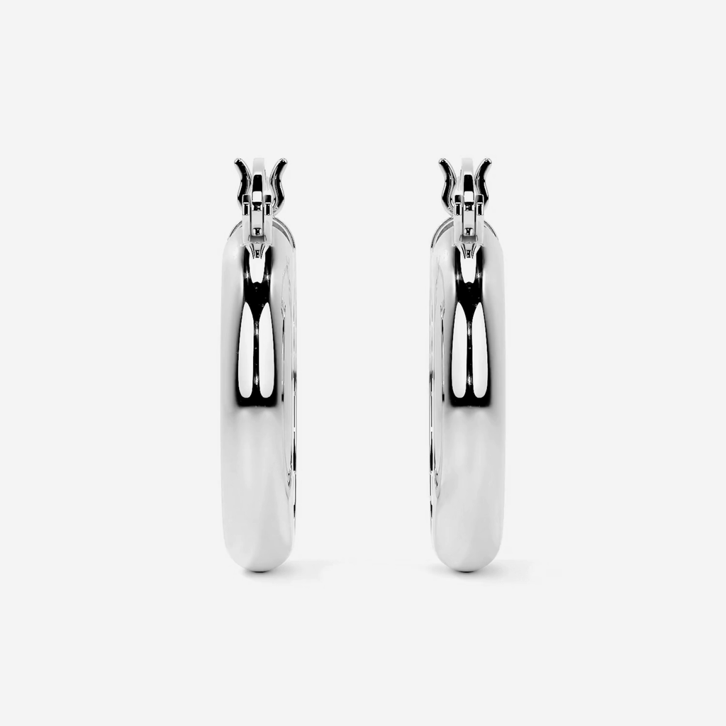 Arracada Bangle Para Mujer De Plata 925 Lisa 4 mm de Ancho
