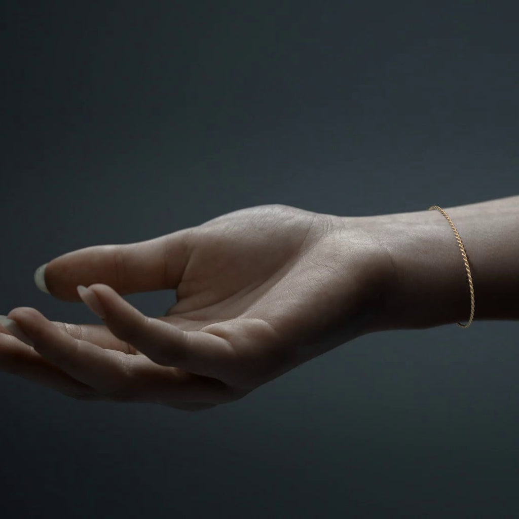 Pulsera de Oro de 14K para Mujer Estilo Torsal | Joyería Fina Italiana