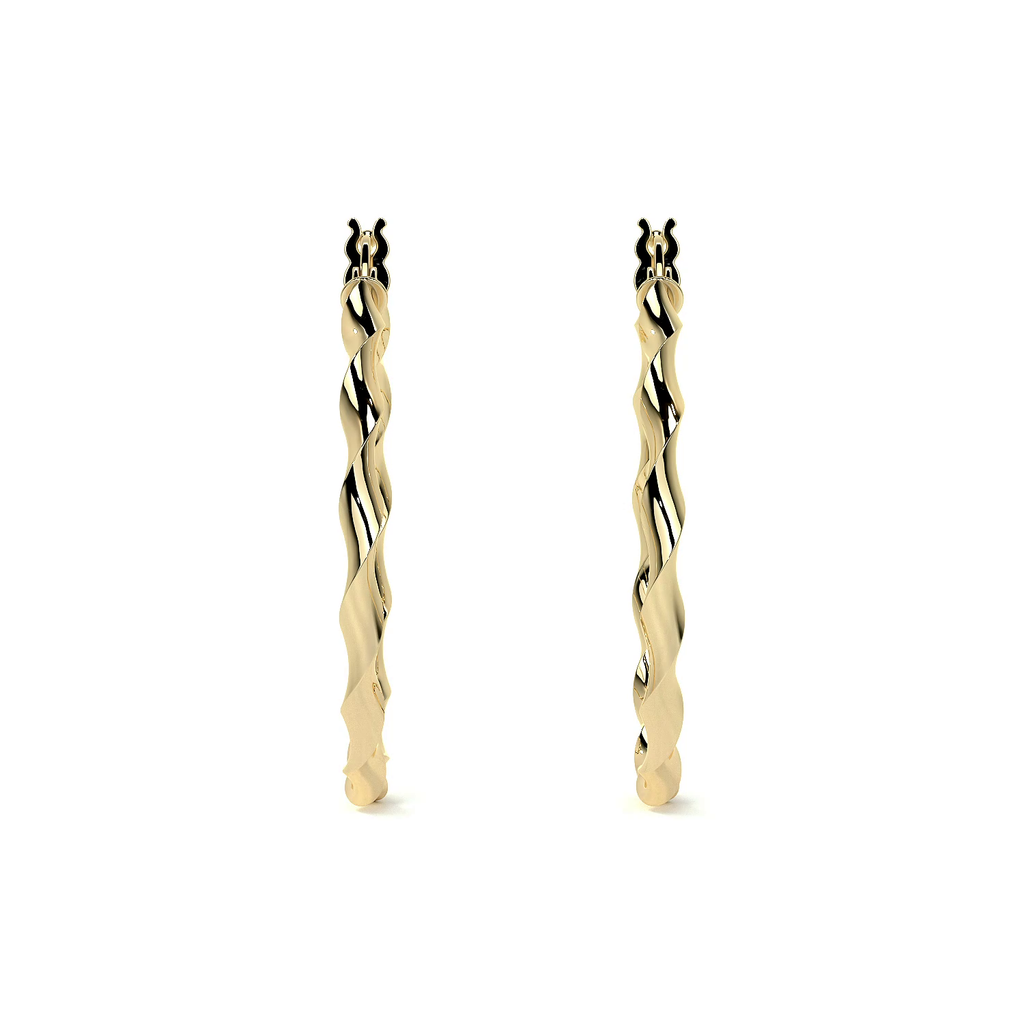 Arracada De Oro Italiana De 14k Torsida