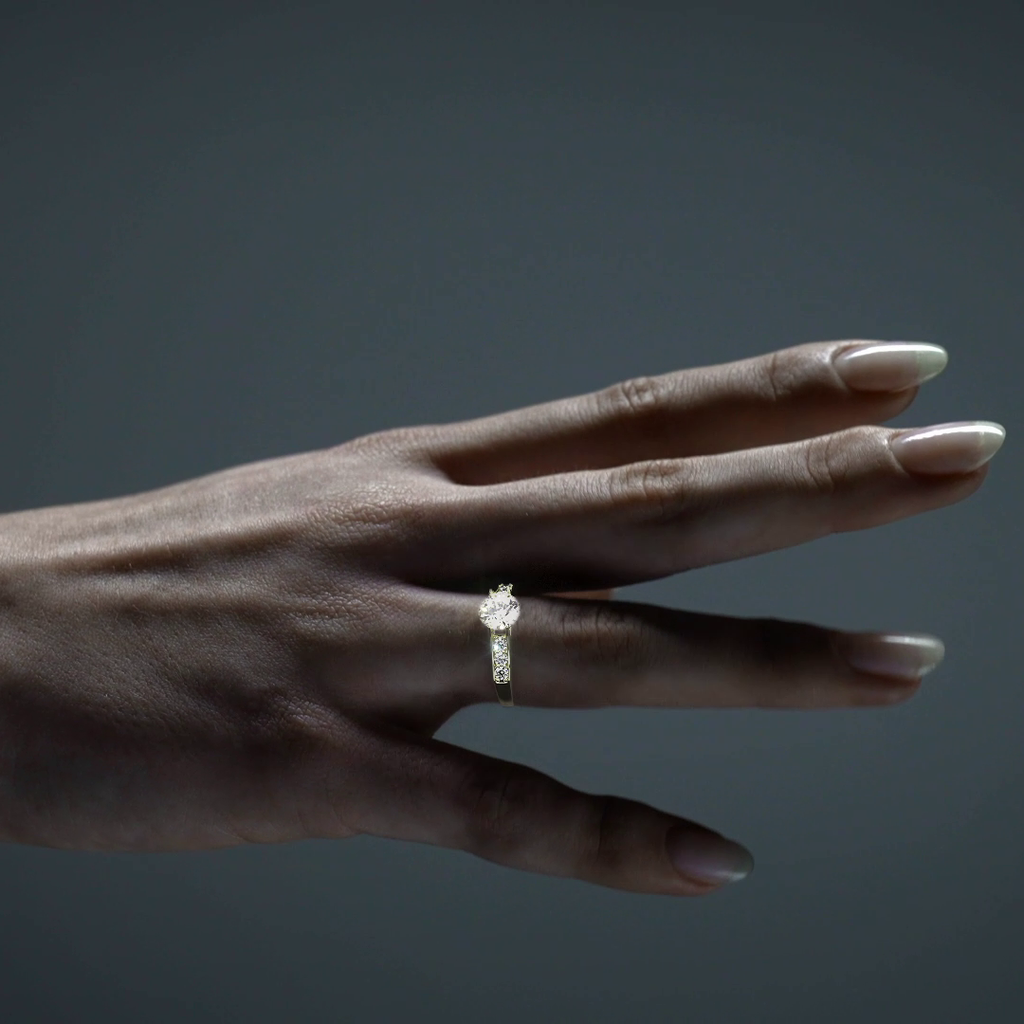 Anillo De Compromiso De Oro 10k Con Piedras Zirconia