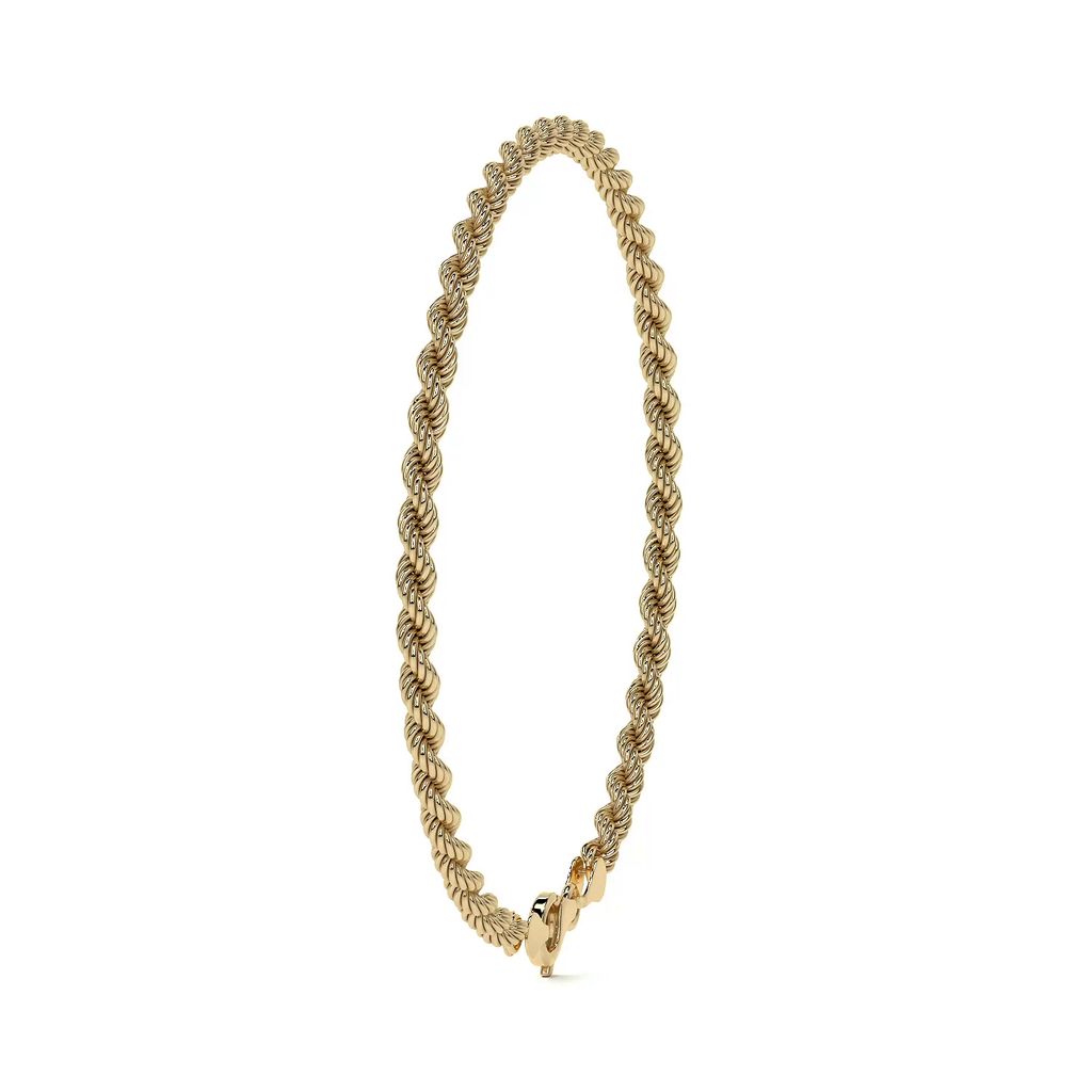 Pulsera de Oro 10K Estilo Torsal Italiano | Brazalete Elegante de 3.8mm
