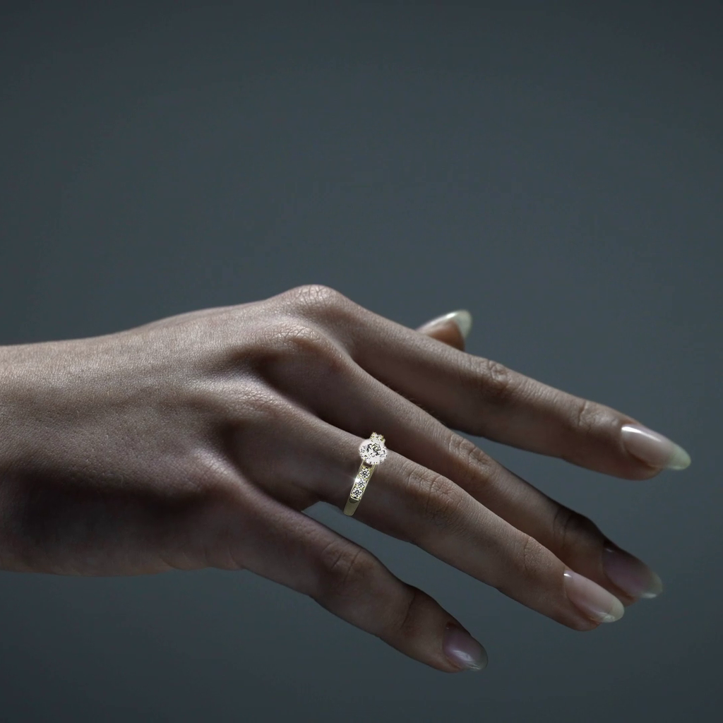 Anillo De Compromiso De Oro 10k Con Piedras Zirconia