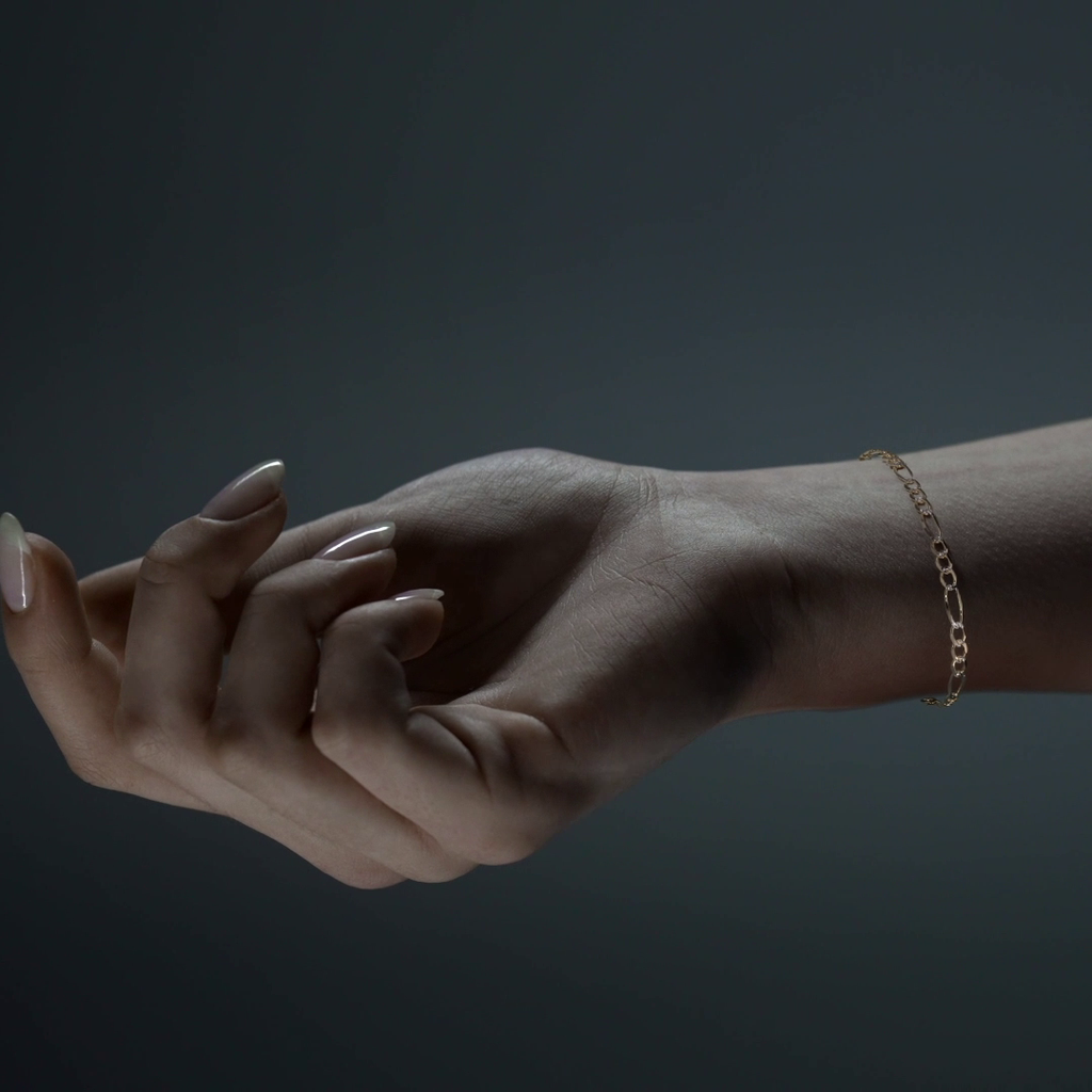 Pulsera de Oro 10K Estilo Figaro Italiano | Brazalete Elegante de Joyería Fina