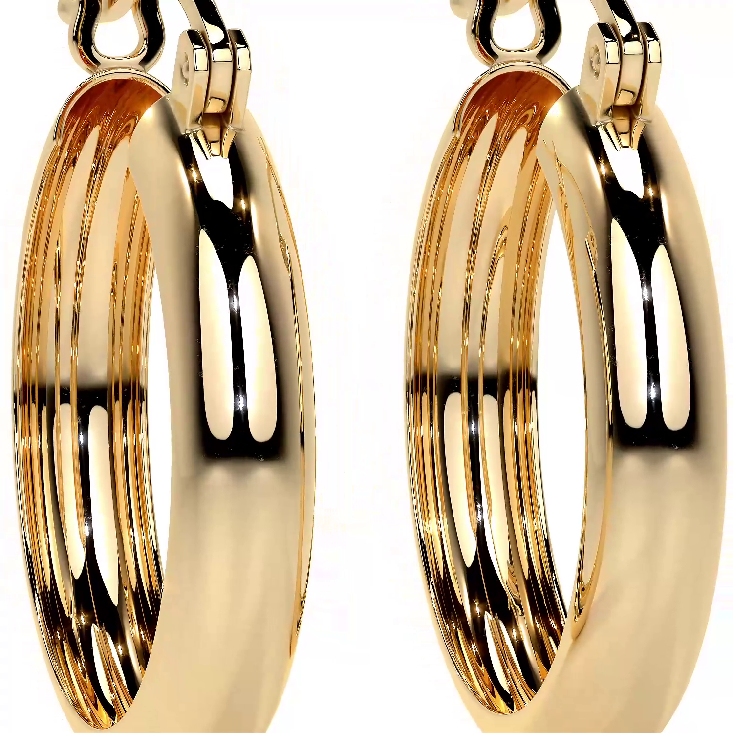 Arracada De Oro De 10k Lisa De 20 mm