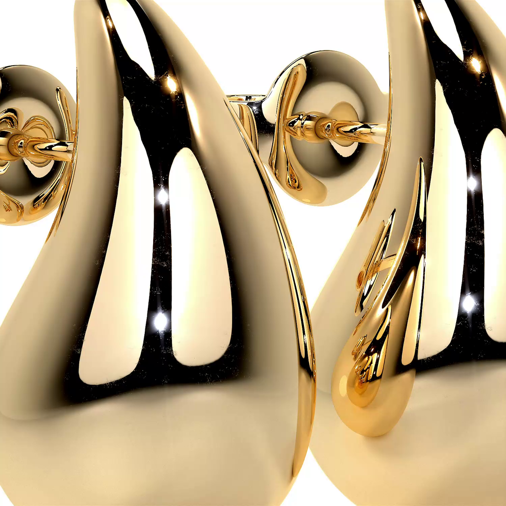 Arete  De Oro 10k En Forma De Gota