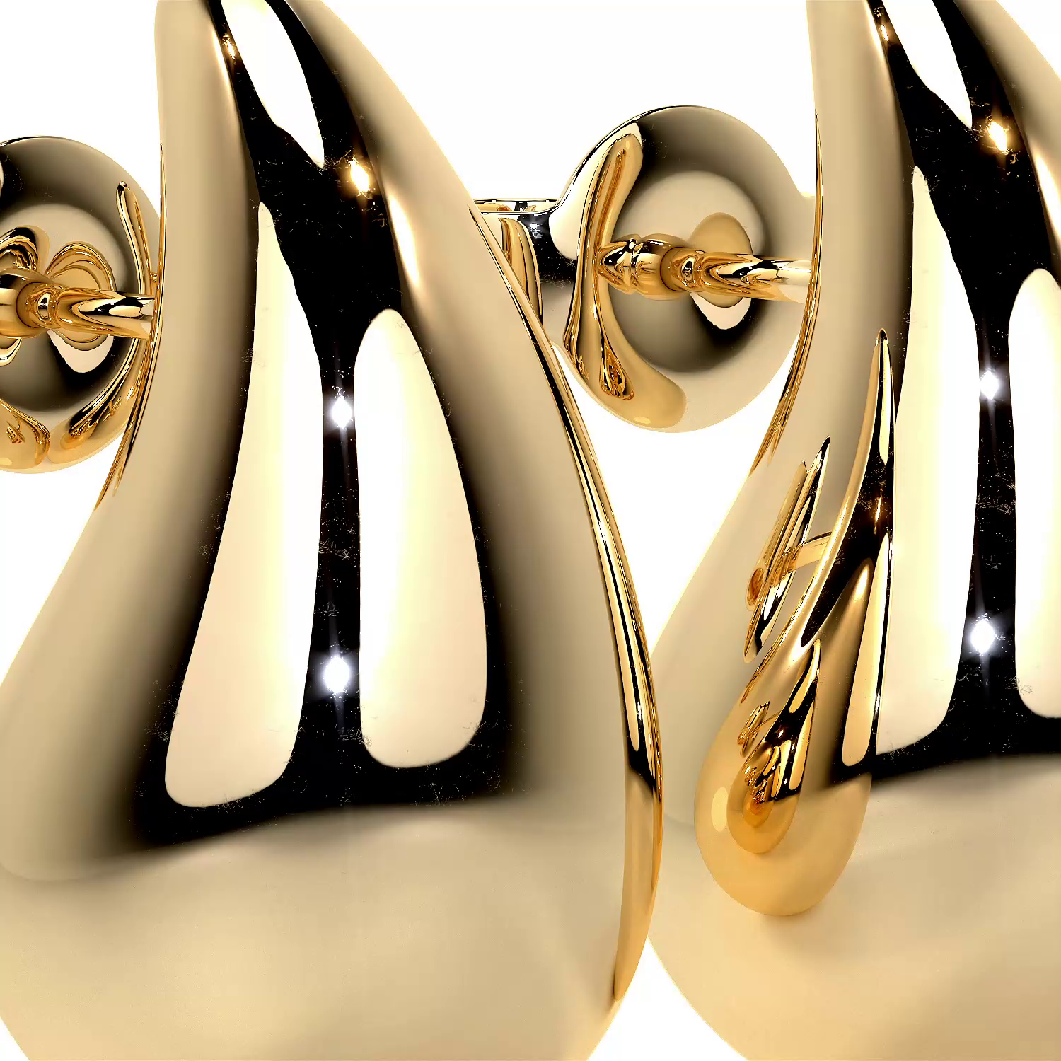Arete  De Oro 10k En Forma De Gota