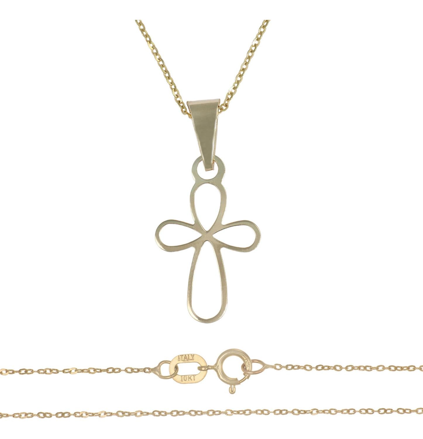 Collar Para Mujer De Oro De 10k De Cruz