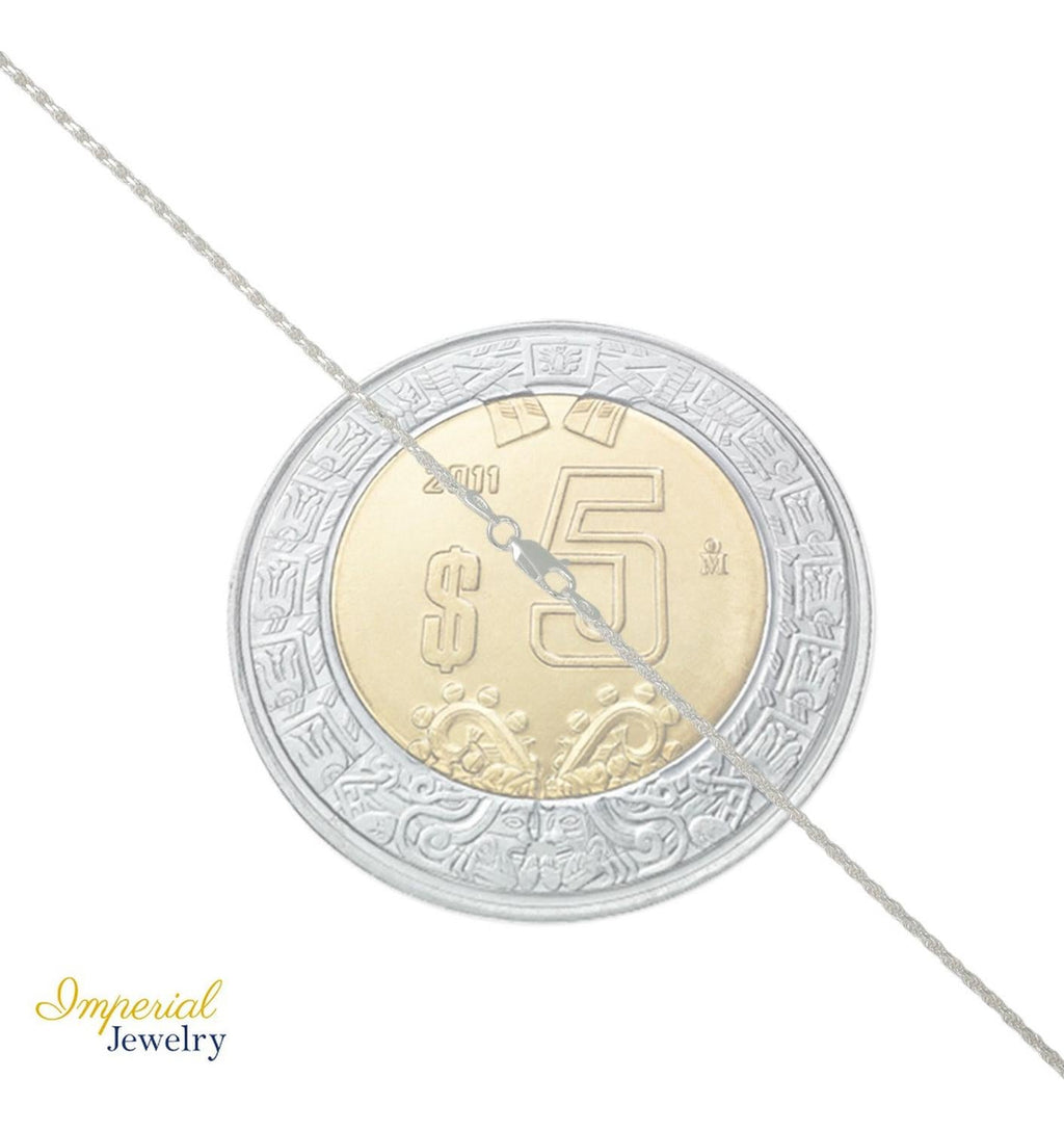 Cadena Torsal De Plata Ley 925 Diamantada De 60 Cm De 2mm