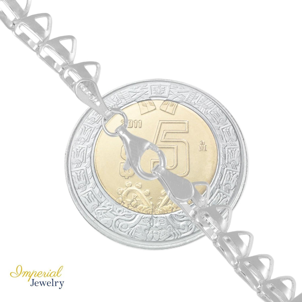 Pulsera De Plata 925 Armado A Mano De Triangulo 18cm De .8mm