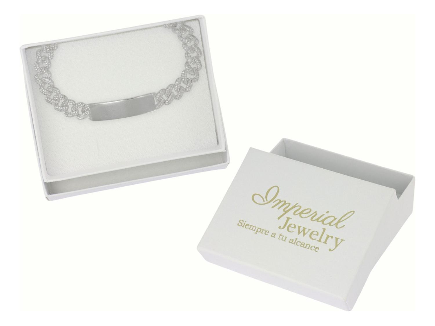 Esclava Turca De Plata 925 Barbada Con Zirconia De 19.5 Cm
