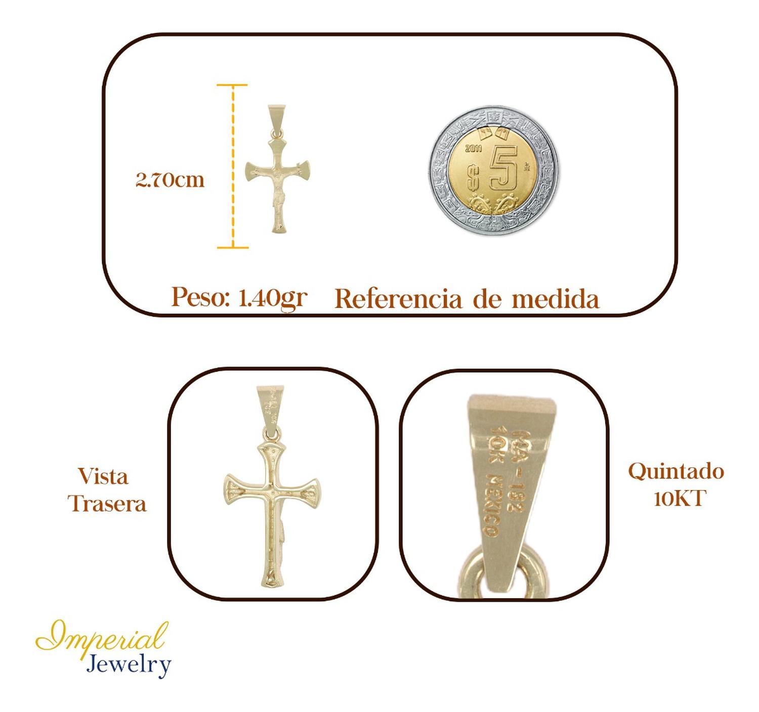 Dije En Figura De Cruz Con Cristo Arenado En Oro 10k 1.5 Gr