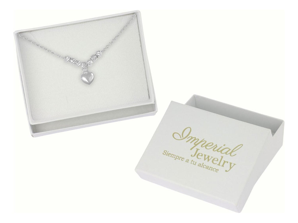 Collar De Corazon Inflado De Plata 925 Con Bola De 45 Cm