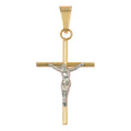Dije De Cruz De Tubo Con Cristo Rodinado De Oro De 10k
