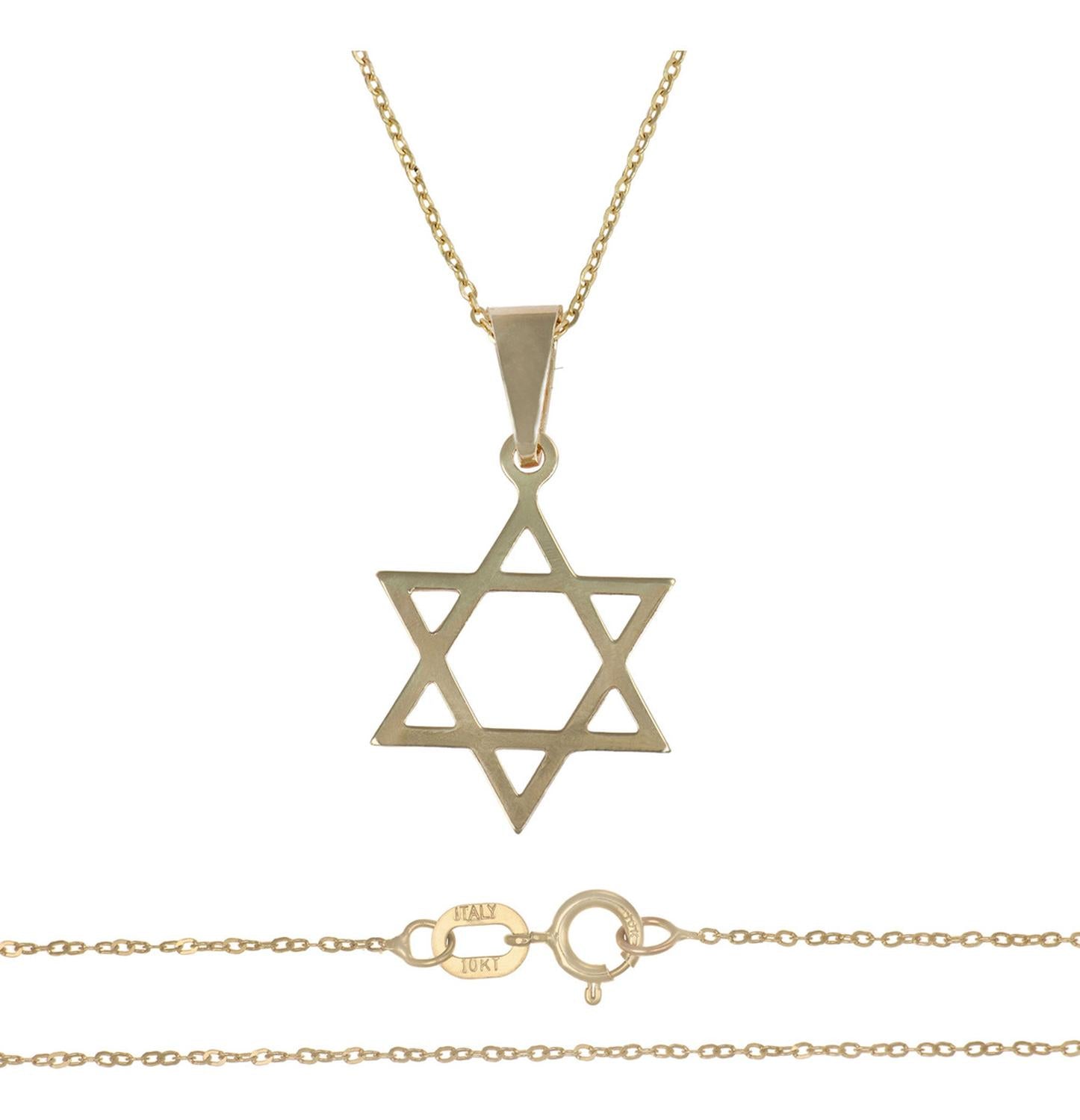 Collar Para Mujer De Oro De 10k De La Estrella De David