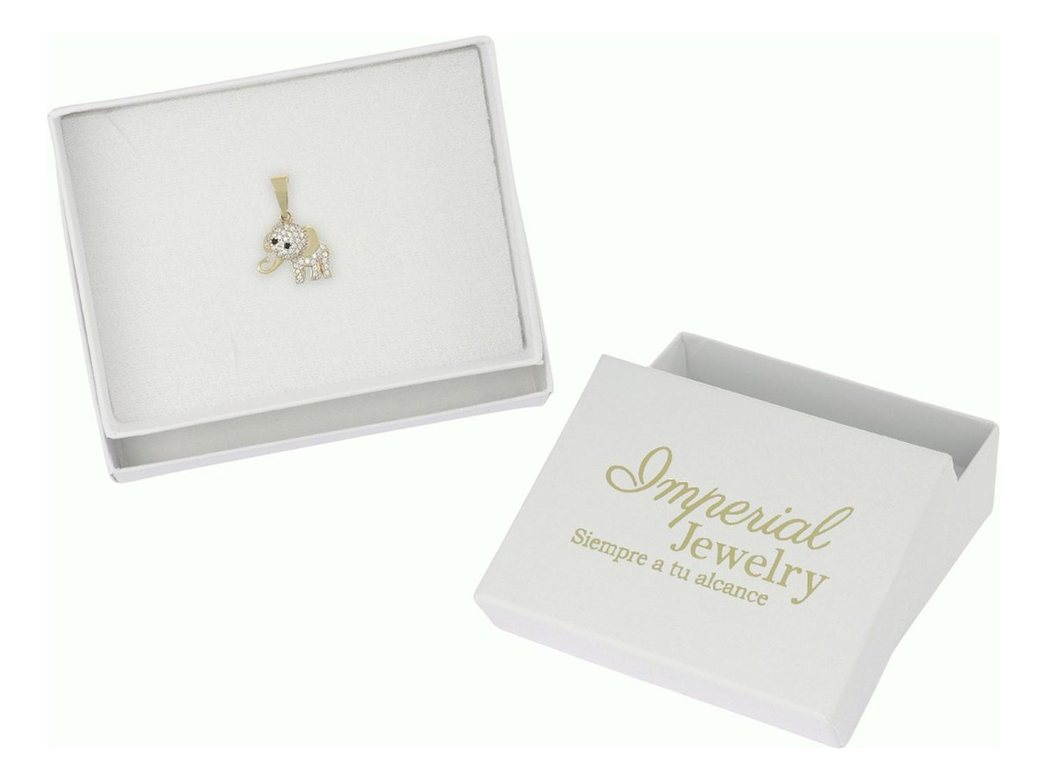 Dije De Elefante Con Zirconia En Oro De 10k 1.5 Grm