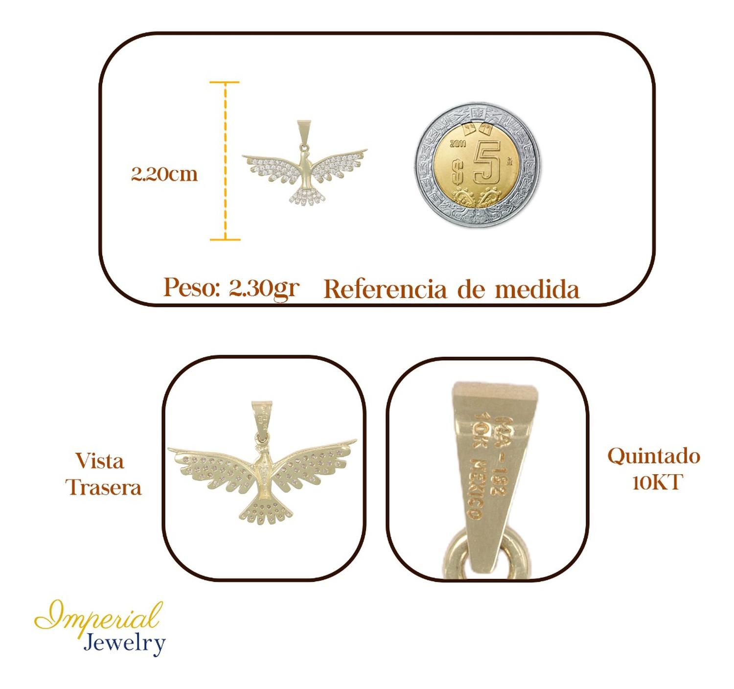 Dije De Aguila Con Zirconia En Oro De 10k 2.4 Grm