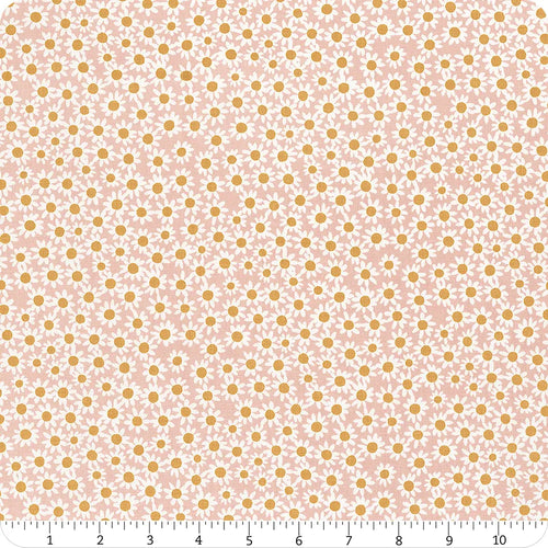 1/2 metro Mini Margaritas blancas sobre rosa Encantos Florales Riley Blake