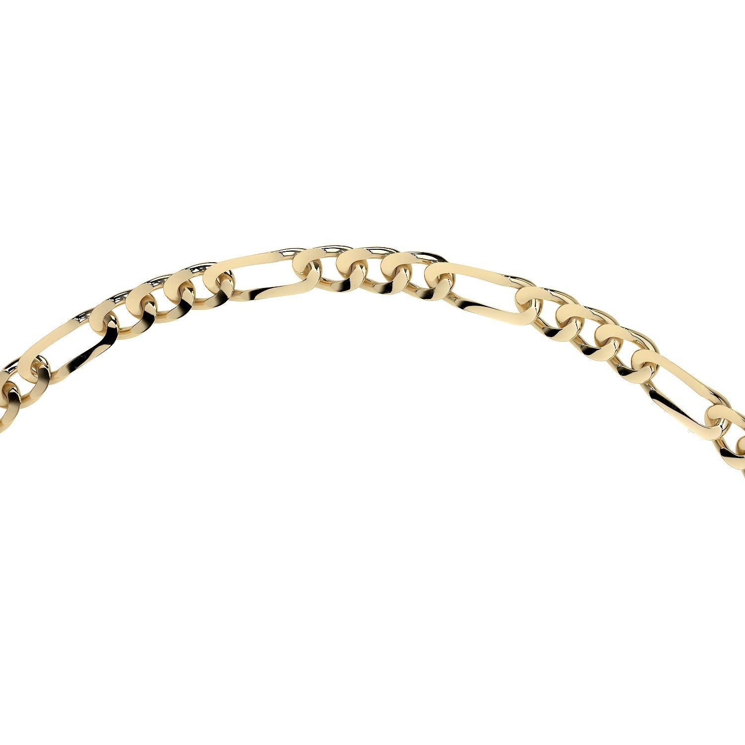Pulsera Italiana Figaro 3x1 Hueca Calibre 2.6 mm