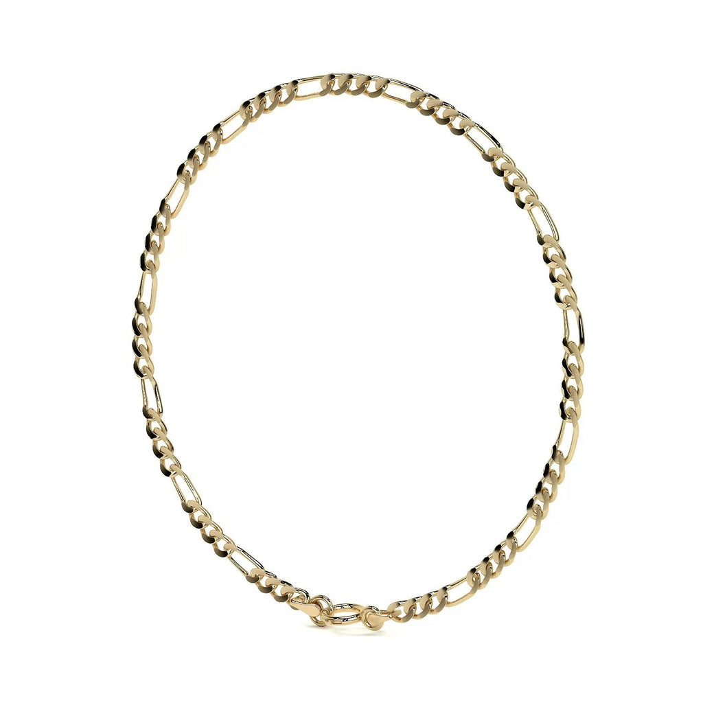 Pulsera Italiana Figaro 3x1 Hueca Calibre 2.6 mm