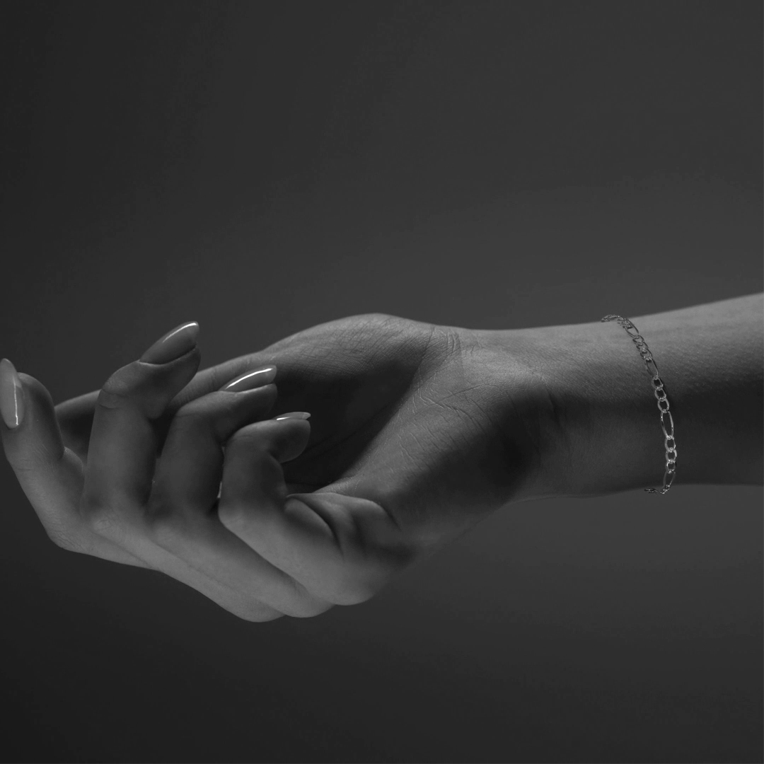 Pulsera de Plata 925 Italiana para Hombre Estilo Fígaro 3x1 | Joyería Masculina Elegante