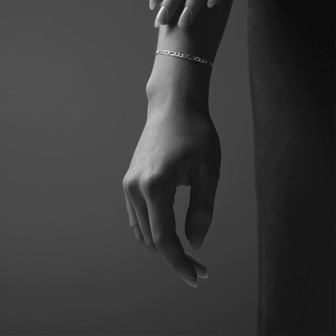 Pulsera de Plata 925 Italiana para Hombre Estilo Fígaro 3x1 | Joyería Masculina Elegante