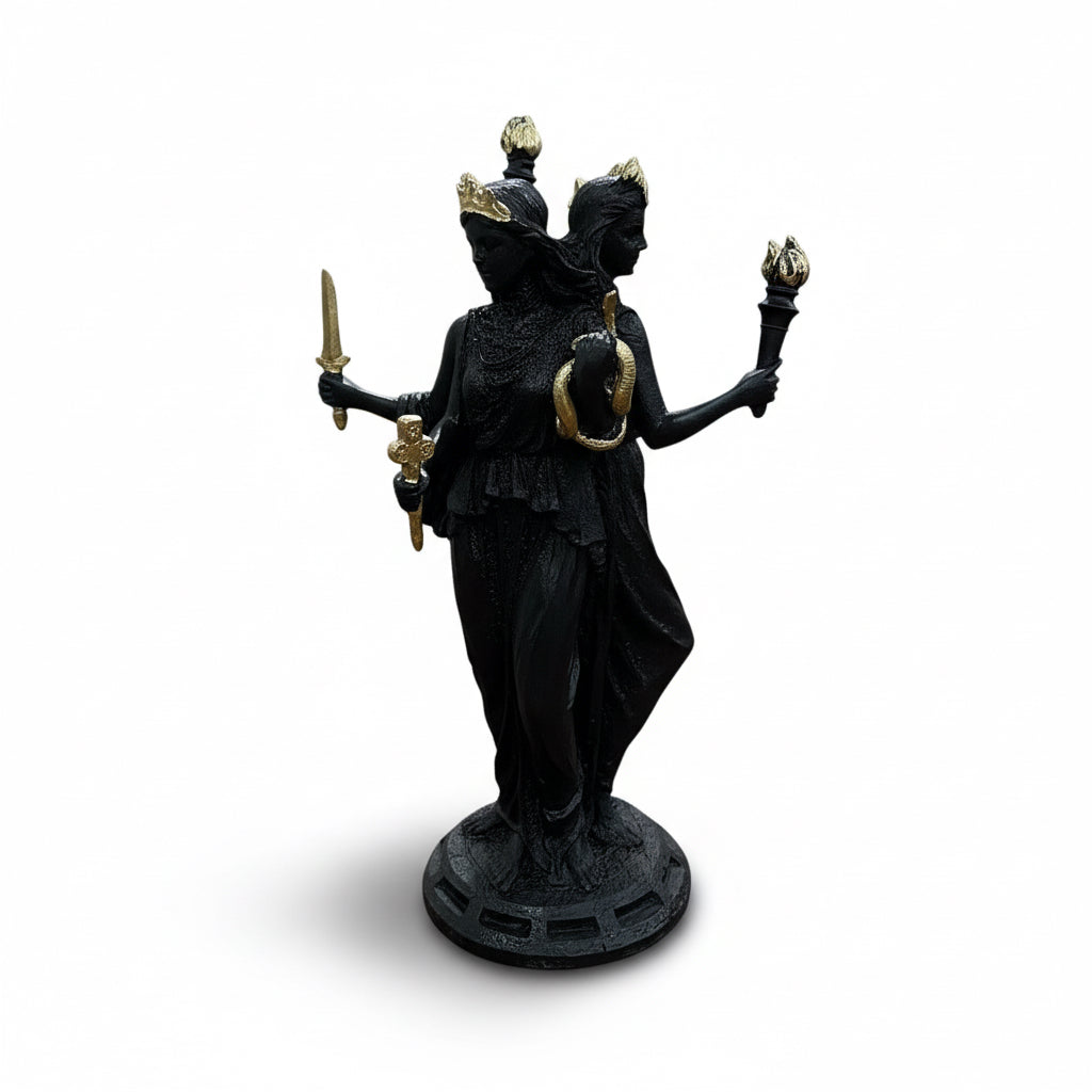 Estatua Hecate Triple Diosa Resina 21cm