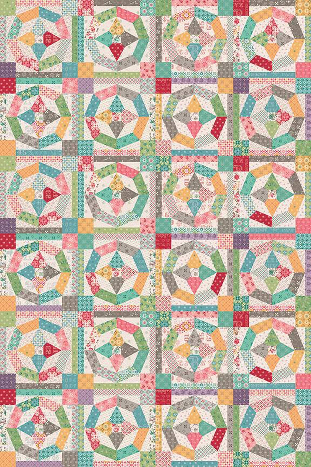 1/2 metro de Loneta de Círculos de Patchwork Retazos y Abundancia Lori Holt 150 cm - Llega el 31 de octubre