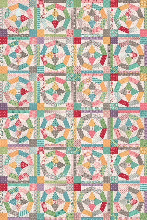 1/2 metro de Loneta de Círculos de Patchwork Retazos y Abundancia Lori Holt 150 cm - Llega el 31 de octubre