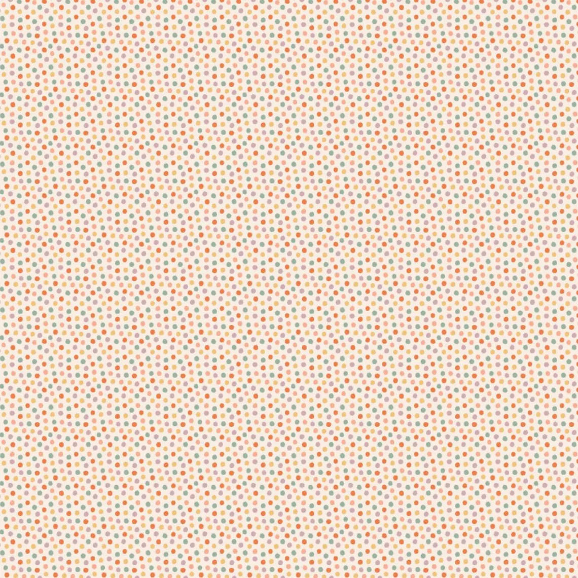 1/2 metro de Algodón Mini Puntitos Multicolor sobre fondo claro Diente Dulce Poppie Cotton