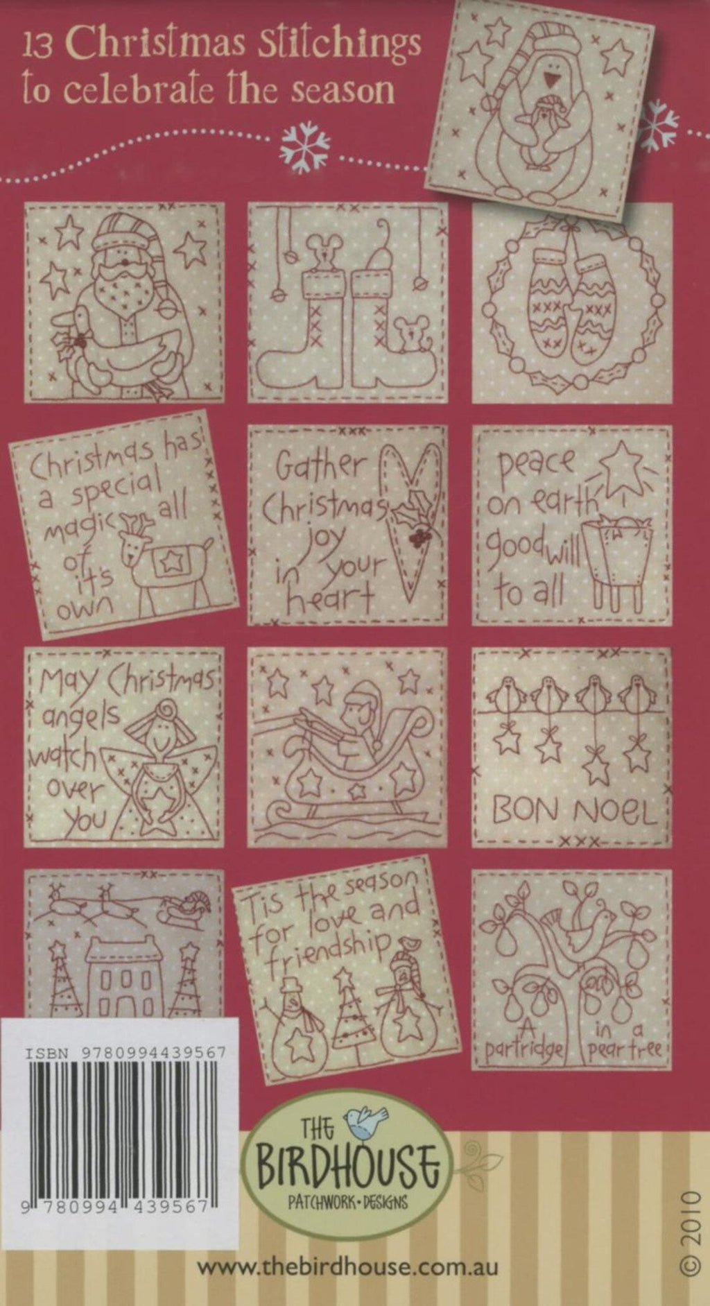 Libro de patrones de bordado navideño Ya es la Estación de Natalie Bird