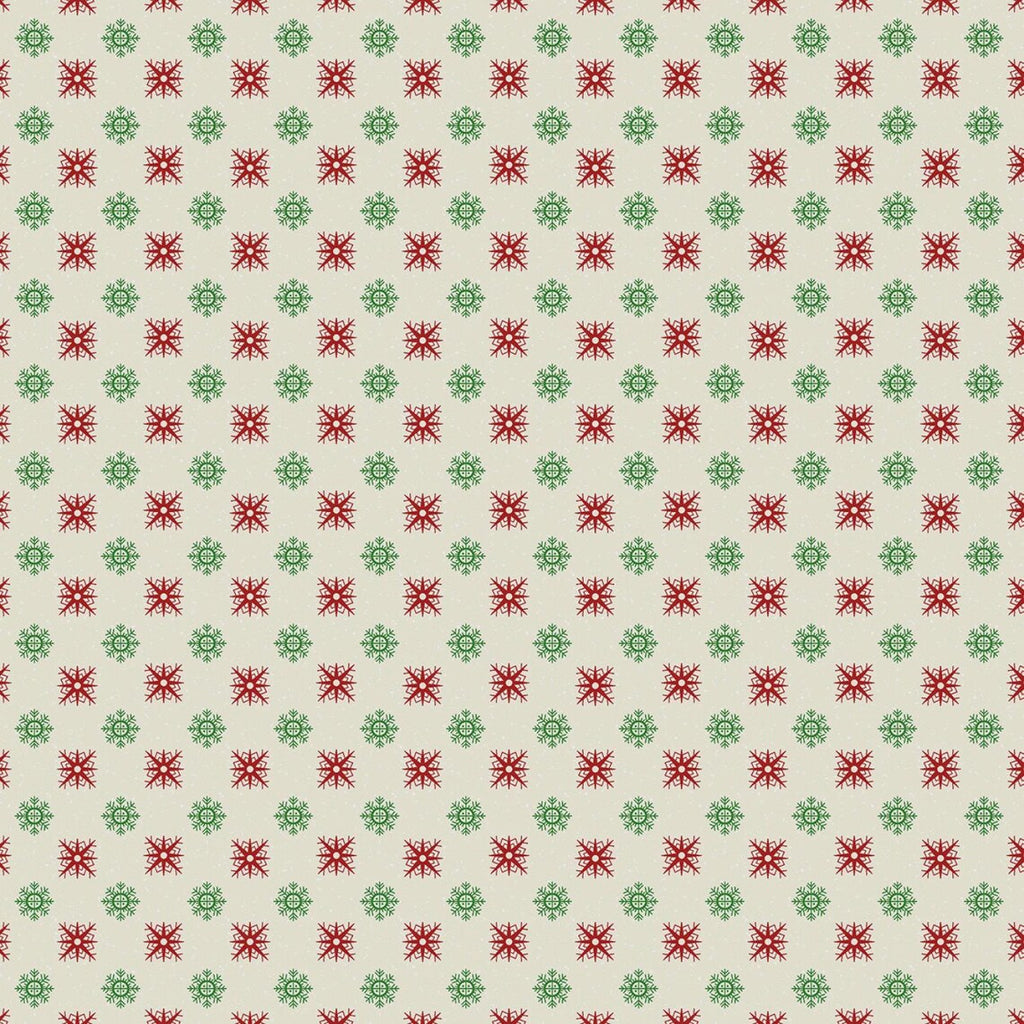 1/2 metro de Tela Navideña Holly Jolly - Copos de Nieve Multicolor - Diseño Festivo Invernal - 110 cm Ancho
