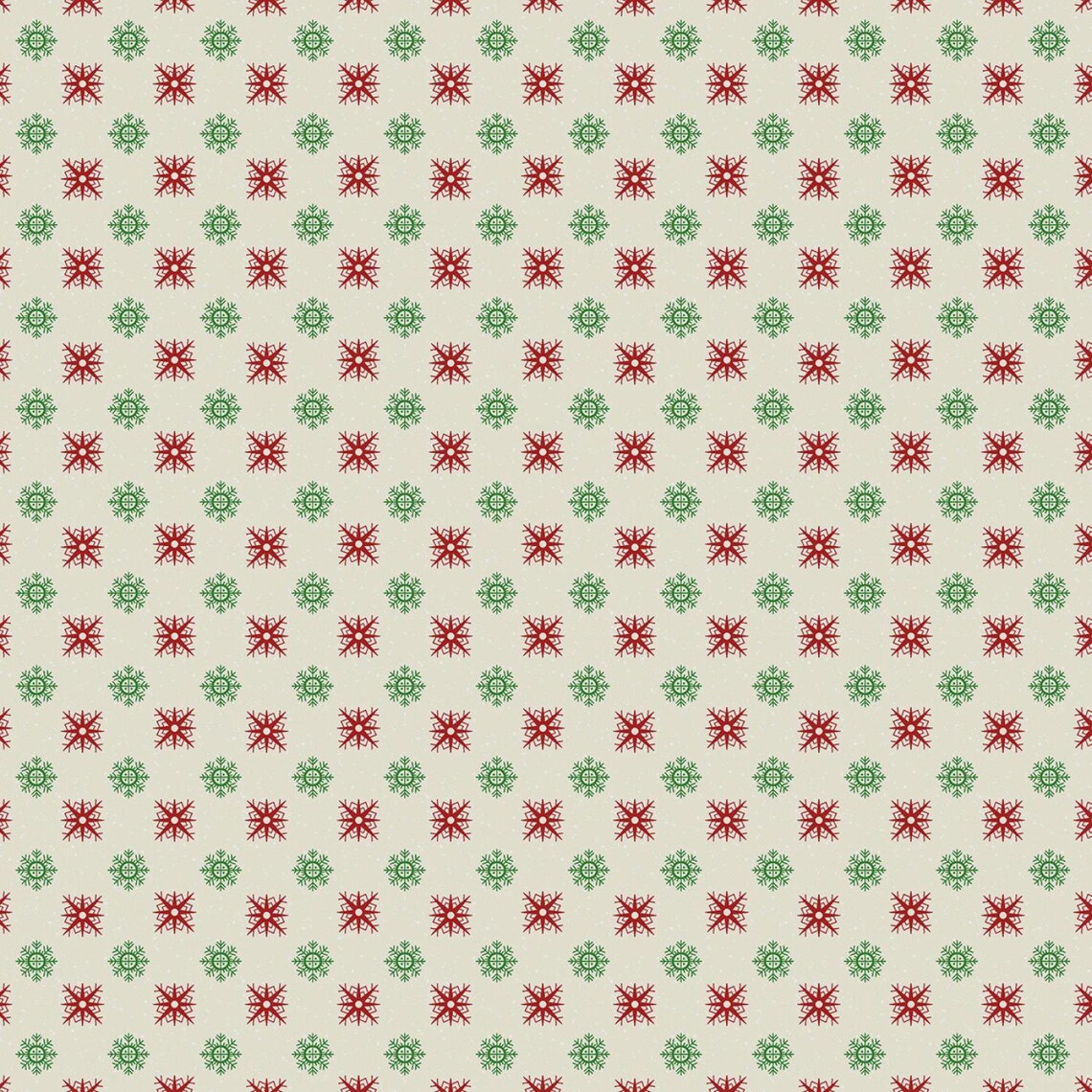 1/2 metro de Tela Navideña Holly Jolly - Copos de Nieve Multicolor - Diseño Festivo Invernal - 110 cm Ancho