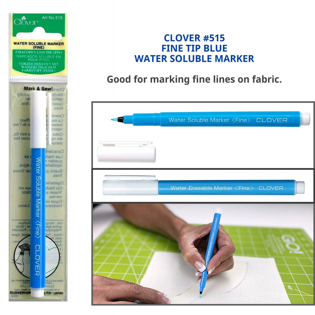 Marcador soluble en agua punta fina Clover