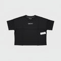 Playera DKNY Sport Mujer | Negra Crop con Logo en Pedrería | Talla L