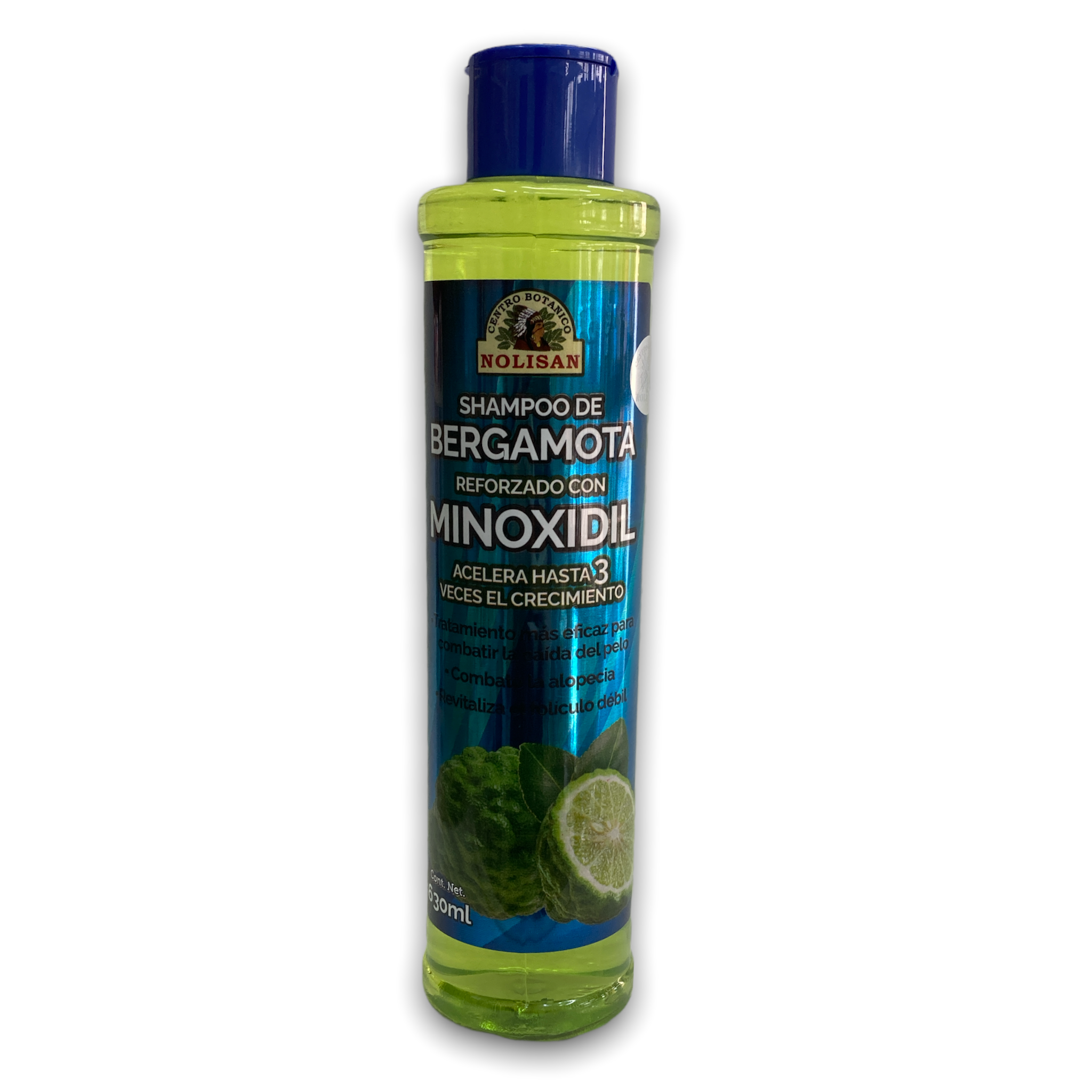SHAMPOO BERGAMOTA MINOXIDIL TAPA AZUL  C/630ML NOLISAN