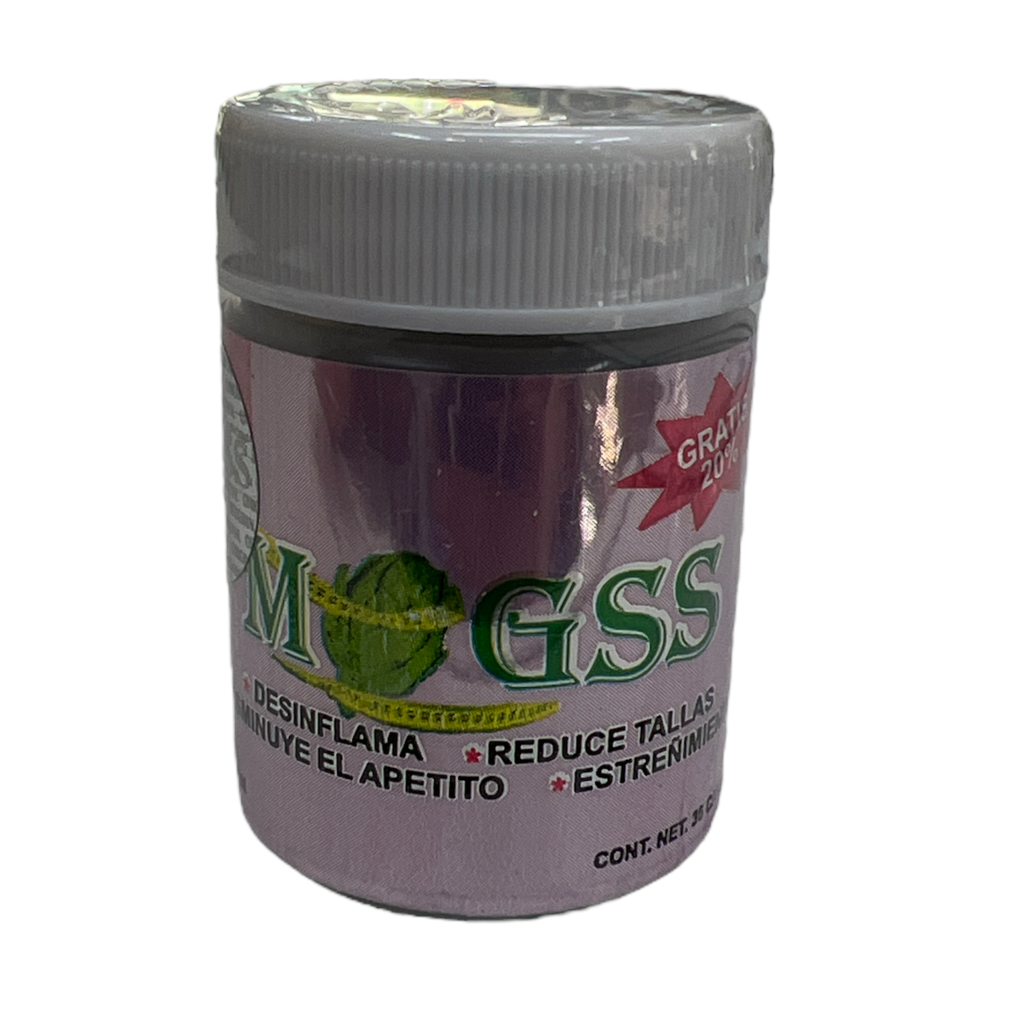 MGSS Menos Grass 36 cápsulas suplemento natural fibra digestiva Natural Dannae