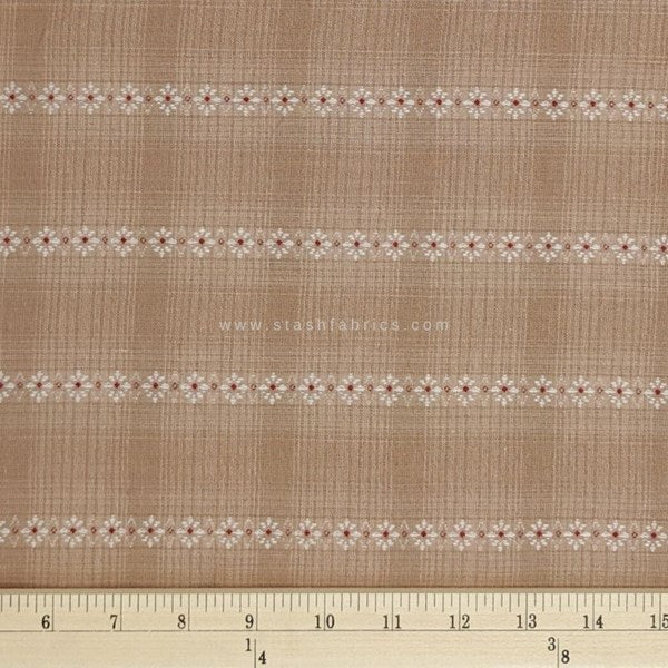 1/2 metro Nikko Floral rosa beige Japonés Homespun