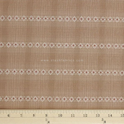 1/2 metro Nikko Floral rosa beige Japonés Homespun