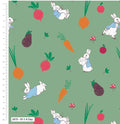 1/2 metro de Tela de Algodón Estampada - Peter Rabbit: La Alegría de un Huerto Casero verde **Llega el 19 nov**