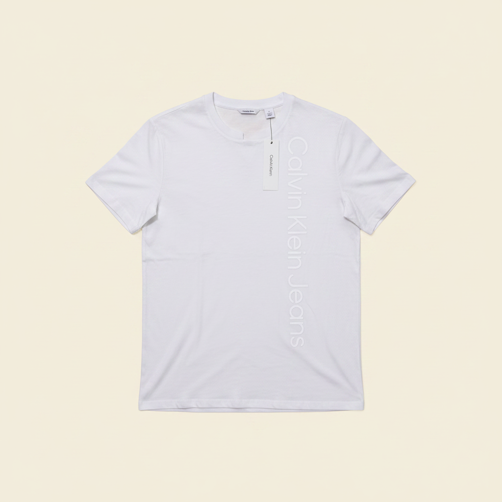 Playera Calvin Klein Jeans Blanca Fondo Crema 1:1