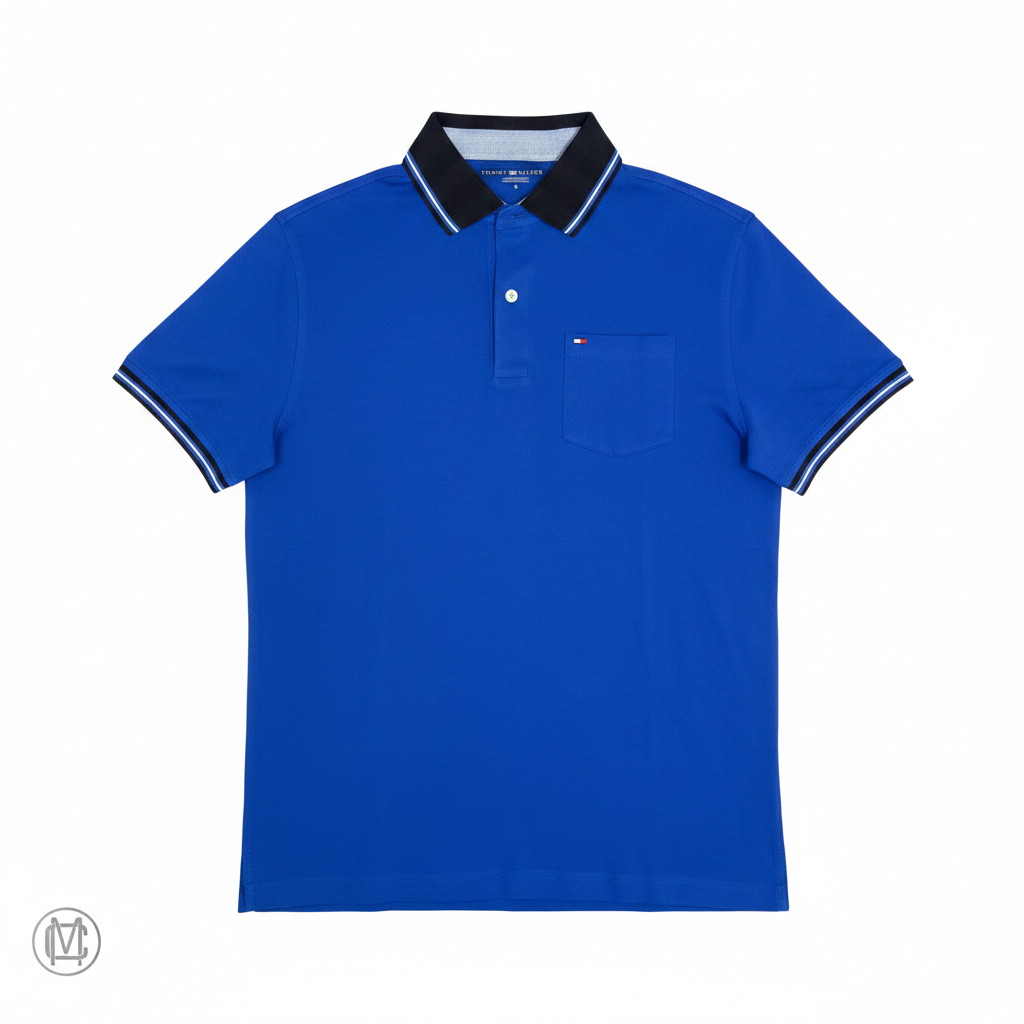 Playera Polo Tommy Hilfiger Azul Cobalto Fondo Blanco