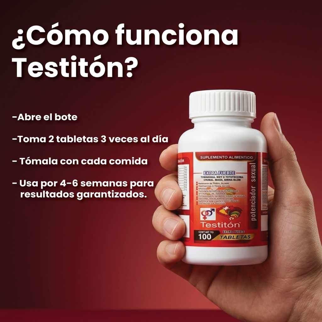 Testitón Extra Fuerte 100 tabletas con Maca, Ginseng y Ginkgo
